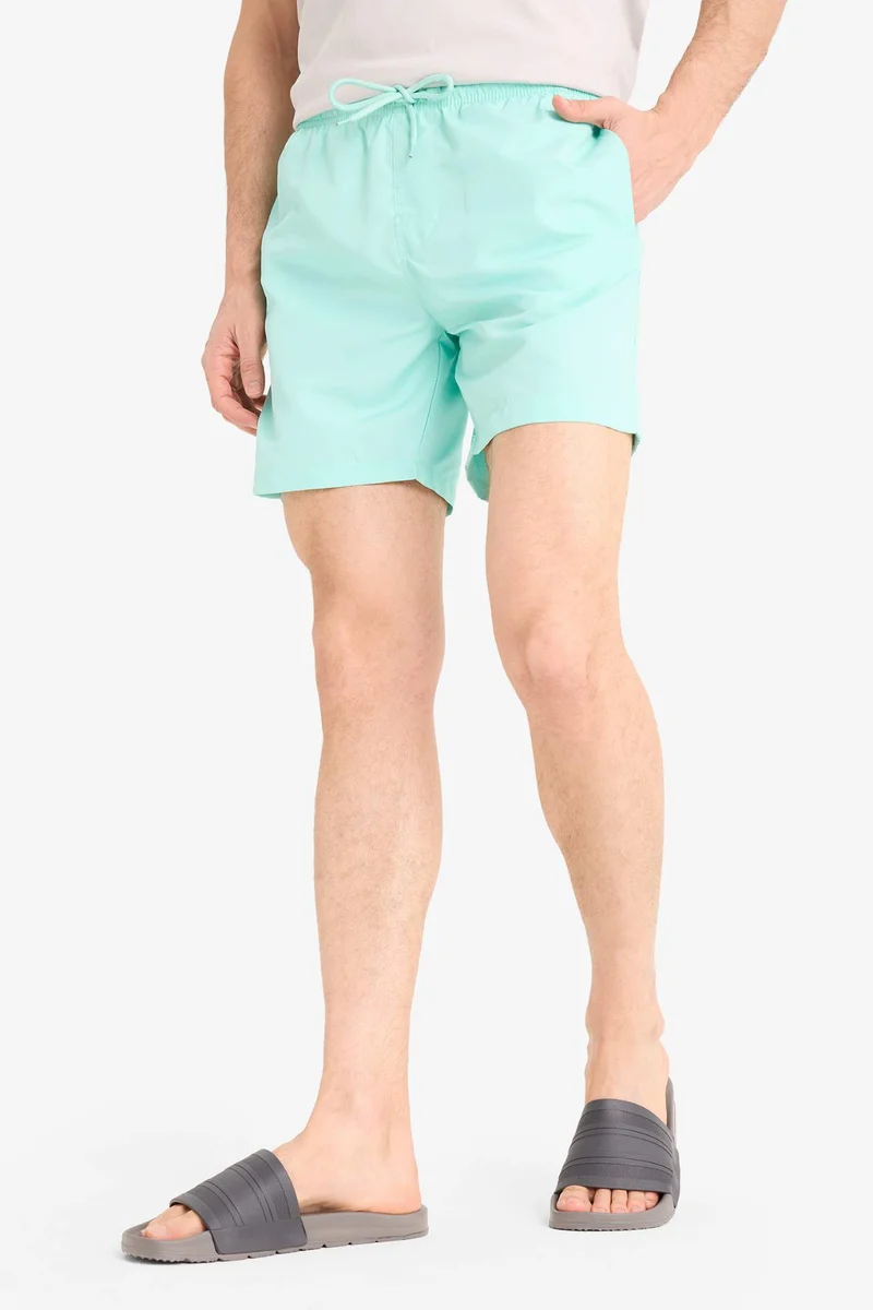 Regular Fit Mesh Lined Lightweight Fabric Swim Shorts