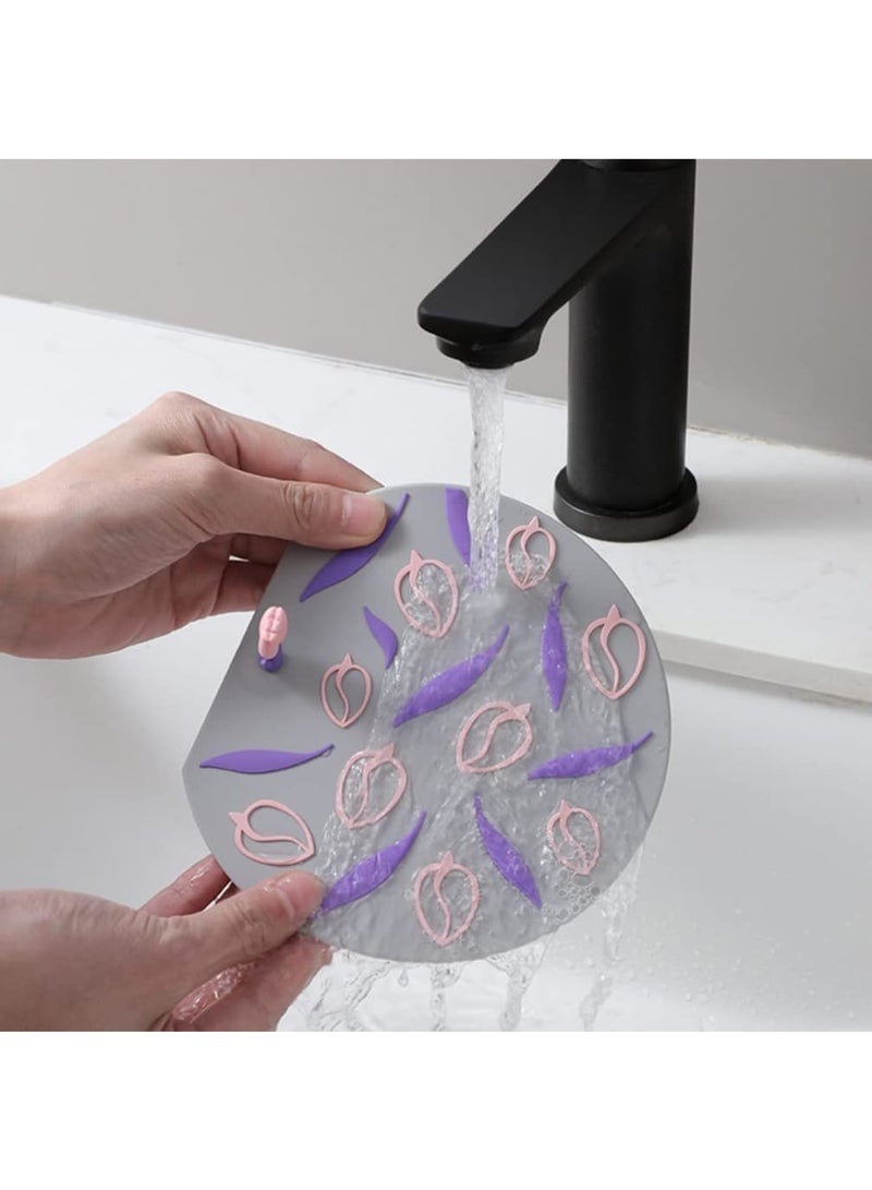 SOLARAE Floor Drain Cover, Anti-odor Floor Drain, No Filter Deodorant, Anti-clogging Backflow, for Bathroom Sink Stopper Replacement (1, Multicolor Anti Odor Mat Silicone Bathtub Stopper) - Image 2