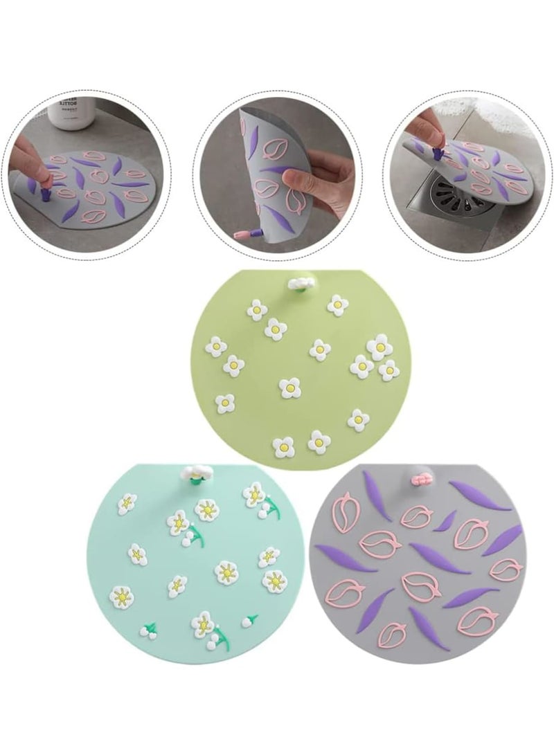 SOLARAE Floor Drain Cover, Anti-odor Floor Drain, No Filter Deodorant, Anti-clogging Backflow, for Bathroom Sink Stopper Replacement (1, Multicolor Anti Odor Mat Silicone Bathtub Stopper) - Image 5