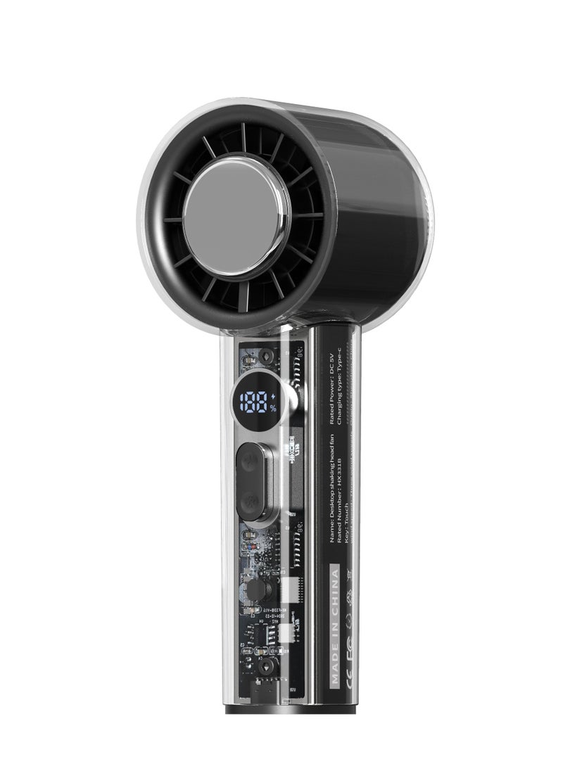 Ice Sense Semiconductor Handheld Fan, Long Life 4000mAh Portable Mini Fan ,100 Speed Infinitely Variable Strong Wind 13000 RPM Efficient and Fast Cooling, Refrigeration Compressor Mini Fan Type-C Fast Charging Home Office/Outdoor/Cooling Magic Tool