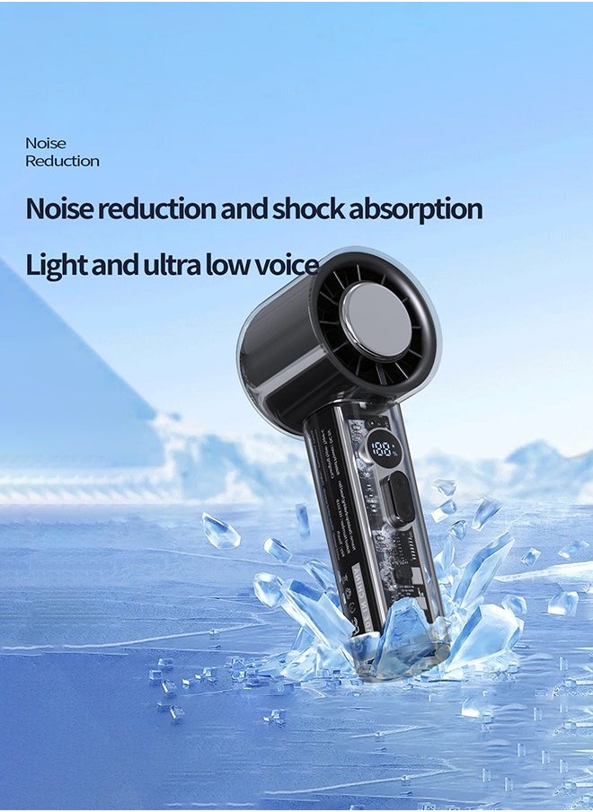 Ice Sense Semiconductor Handheld Fan, Long Life 4000mAh Portable Mini Fan ,100 Speed Infinitely Variable Strong Wind 13000 RPM Efficient and Fast Cooling, Refrigeration Compressor Mini Fan Type-C Fast Charging Home Office/Outdoor/Cooling Magic Tool
