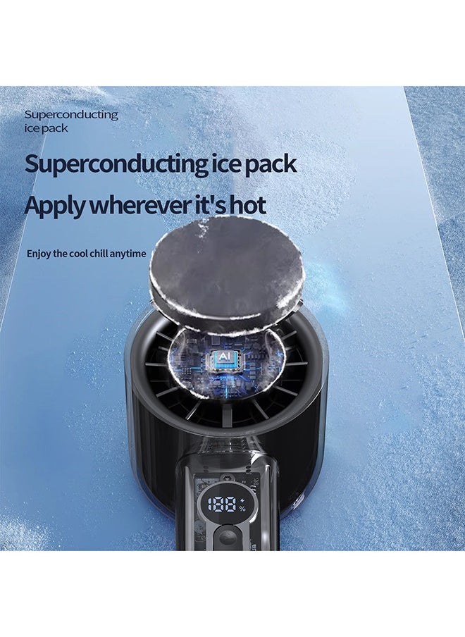 Ice Sense Semiconductor Handheld Fan, Long Life 4000mAh Portable Mini Fan ,100 Speed Infinitely Variable Strong Wind 13000 RPM Efficient and Fast Cooling, Refrigeration Compressor Mini Fan Type-C Fast Charging Home Office/Outdoor/Cooling Magic Tool