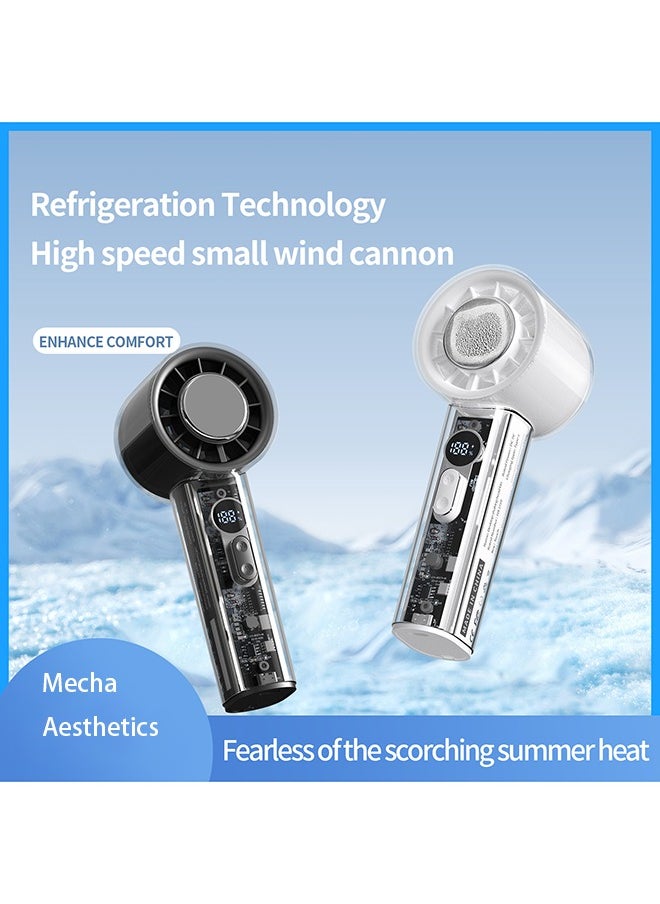 Ice Sense Semiconductor Handheld Fan, Long Life 4000mAh Portable Mini Fan ,100 Speed Infinitely Variable Strong Wind 13000 RPM Efficient and Fast Cooling, Refrigeration Compressor Mini Fan Type-C Fast Charging Home Office/Outdoor/Cooling Magic Tool