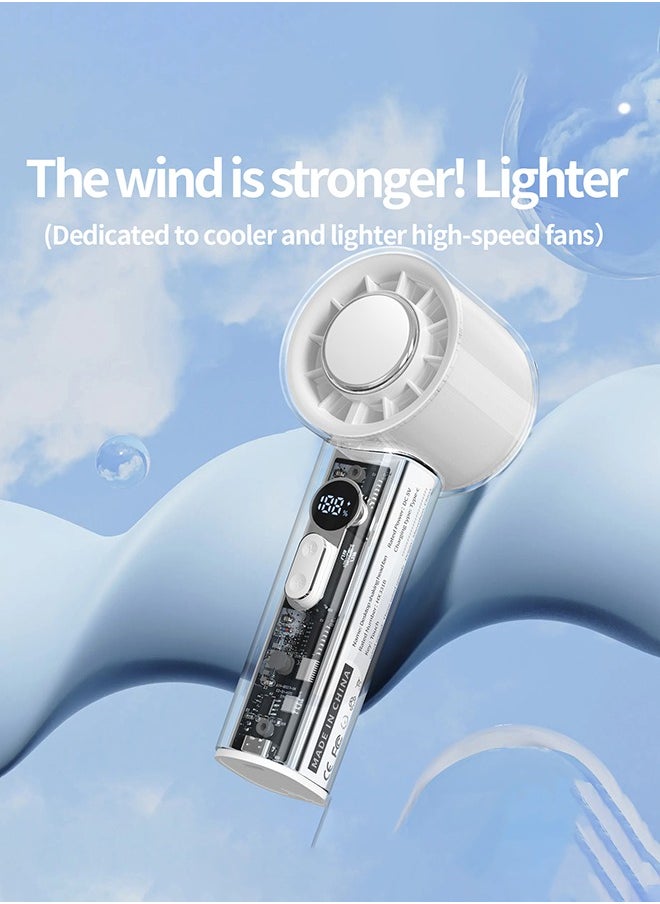 Ice Sense Semiconductor Handheld Fan, Long Life 4000mAh Portable Mini Fan ,100 Speed Infinitely Variable Strong Wind 13000 RPM Efficient and Fast Cooling, Refrigeration Compressor Mini Fan Type-C Fast Charging Home Office/Outdoor/Cooling Magic Tool