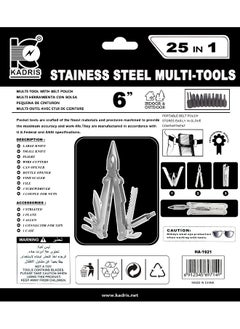 KADRIS Multitool Stainless Steel 25-In-1 HA-1921 with Safety Locking, Belt Pouch, Professional Stainless Steel Multitool Pliers Pocket Knife,Bottle Opener, Screwdriver with Nylon Sheath Black  - Image 5