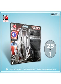 KADRIS Multitool Stainless Steel 25-In-1 HA-1921 with Safety Locking, Belt Pouch, Professional Stainless Steel Multitool Pliers Pocket Knife,Bottle Opener, Screwdriver with Nylon Sheath Black  - Image 2