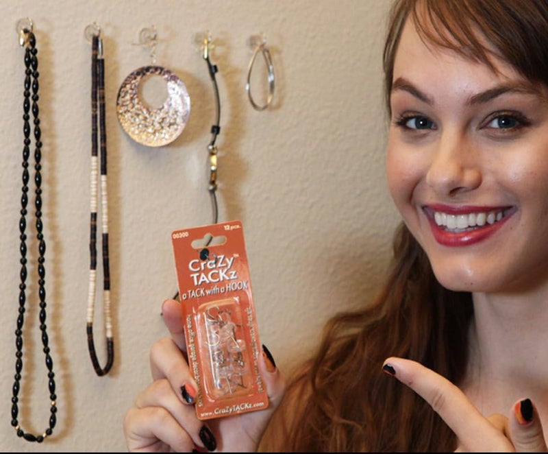 CraZy TACKz - 2 in 1: Push pin with Hook or Thumb Tack with Hook - New Invention Hang 100's of Items Interior or Exterior Decor at Home School Office DIY for Party or Holiday - Image 3