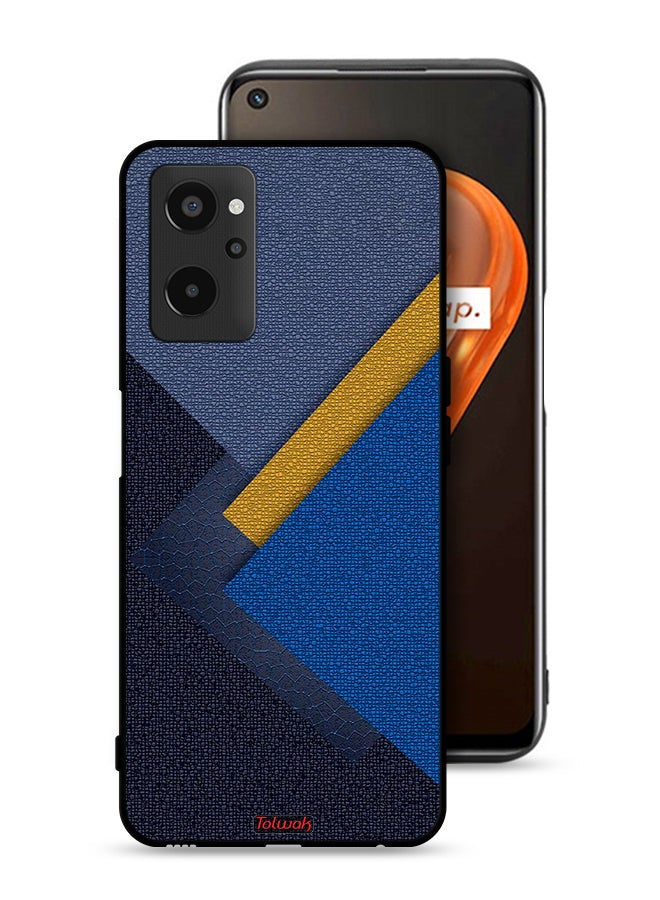 Tolwak Realme 9i 4G Protective Case Cover Triangles Leather Shades Pattern - Image 1