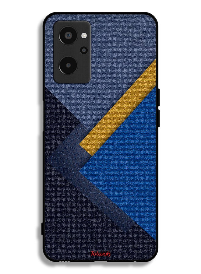 Tolwak Realme 9i 4G Protective Case Cover Triangles Leather Shades Pattern - Image 2