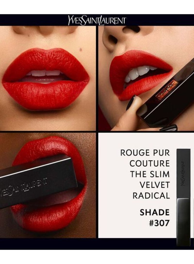 Yves Saint Laurent أحمر شفاه ماتي راديكالي مخملي رفيع 2غ-307 توابل نارية - Image 3