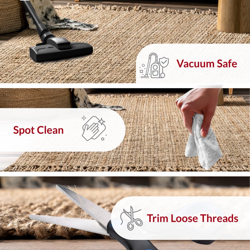 Nuloom Daniela Natural, 3' x 5', Handmade, Jute, Tassel, Soft and Textured, High Traffic, Stain Resistant, Easy Clean, Durable Area Rug for Bedroom, Living Room, Dining Space, Foyer, Entryway - Image 4
