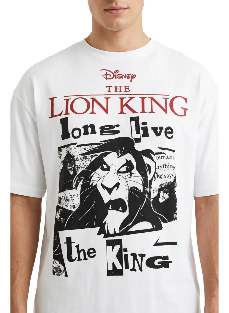 Disney  Disney The Lion King Scar Graphic Oversized Drop Shoulder T-Shirt for Men | Long Live the King Casual Crew Neck Tee for Men | Best Price UAE