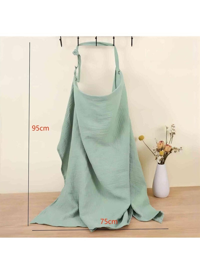 Gonice Private Cotton Breastfeeding Cover With Adjustable Shoulder Straps, 360 Degree Breastfeeding Cover, Light Blue  - Image 2