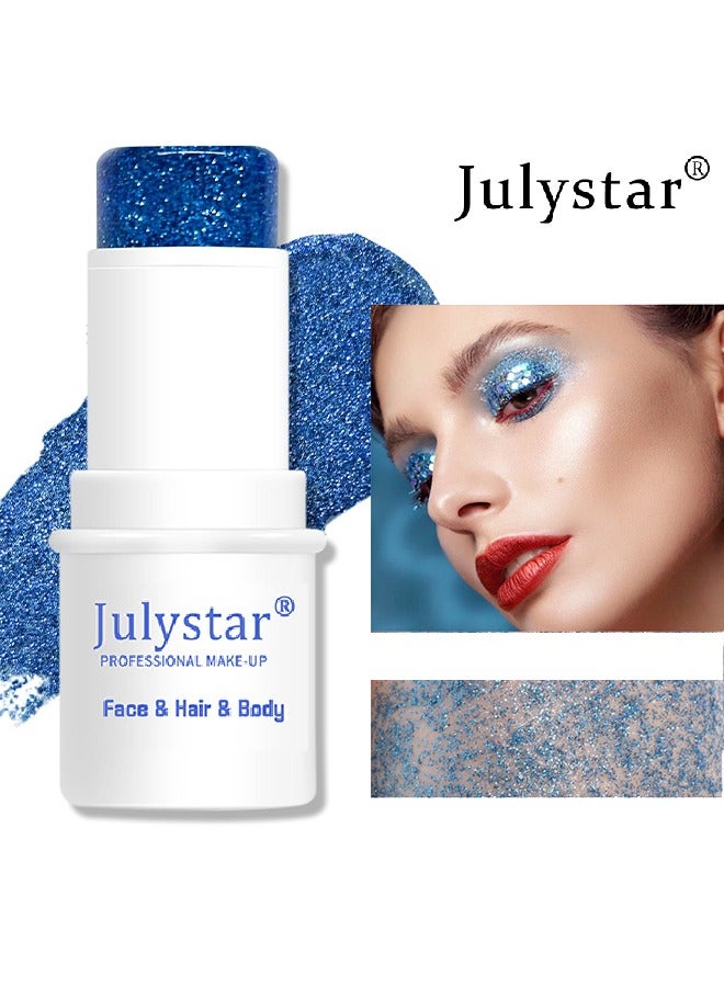 Julystar Glitter Stick, Shimmery& Long Lasting, Hair Eyeshadow Face Body Glitter, Singer Concert Music Rave Festival, Glitter Stick Makeup & Face Glitter Gel for Women Men #04 - Image 1