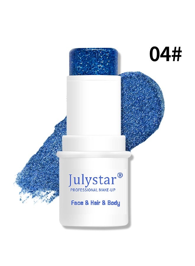 Julystar Glitter Stick, Shimmery& Long Lasting, Hair Eyeshadow Face Body Glitter, Singer Concert Music Rave Festival, Glitter Stick Makeup & Face Glitter Gel for Women Men #04 - Image 2