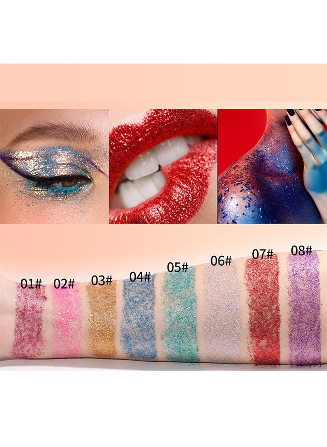 Julystar Glitter Stick, Shimmery& Long Lasting, Hair Eyeshadow Face Body Glitter, Singer Concert Music Rave Festival, Glitter Stick Makeup & Face Glitter Gel for Women Men #04 - Image 5
