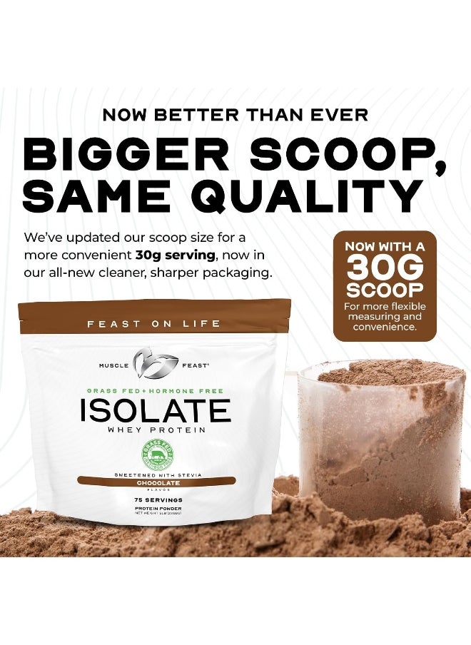Muscle Feast - Grass Fed Whey Protein Isolate, All Natural, Hormone Free, Fast Absorbing, 100% Pure Isolate, 20.5G Protein, 88 Calories (Vanilla, 5Lb) - Image 1