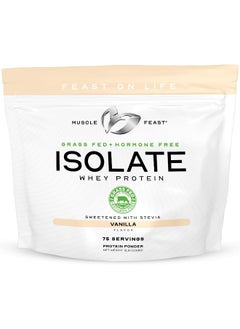 Muscle Feast Grass Fed Whey Protein Isolate, All Natural, Hormone Free, Fast Absorbing, 100% Pure Isolate, 20.5G Protein, 88 Calories (Vanilla, 5Lb)  - Image 1