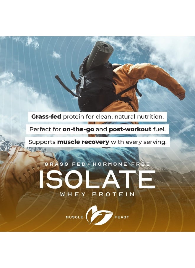 Muscle Feast - Grass Fed Whey Protein Isolate, All Natural, Hormone Free, Fast Absorbing, 100% Pure Isolate, 20.5G Protein, 88 Calories (Vanilla, 5Lb) - Image 1