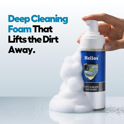 Helios Shoe Cleaning Kit 150 ml Shoe Cleaner & 2 Wooden Shoe Cleaner Brush Soft & Hard | Sports & Sneaker Care Kit 150 ml | Shoe Cleaning Kit | Shoe Cleaner Kit For Sneakers. - Image 4
