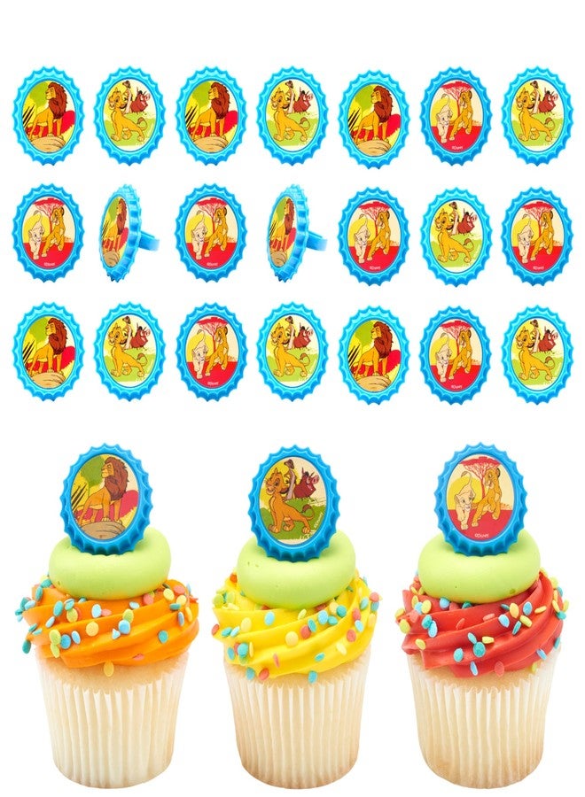 DecoPac Lion King Cupcake Rings, 24 Disney's The Lion King Cupcake Decorations Featuring Simba, Timon, Pumbaa, & Nala, For Birthday Parties & Celebrations, Food Safe Cake Toppers - 24 Pack - Image 1