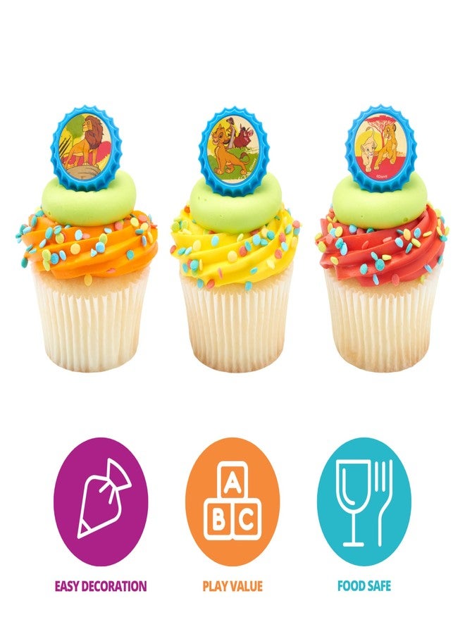 DecoPac Lion King Cupcake Rings, 24 Disney's The Lion King Cupcake Decorations Featuring Simba, Timon, Pumbaa, & Nala, For Birthday Parties & Celebrations, Food Safe Cake Toppers - 24 Pack - Image 2
