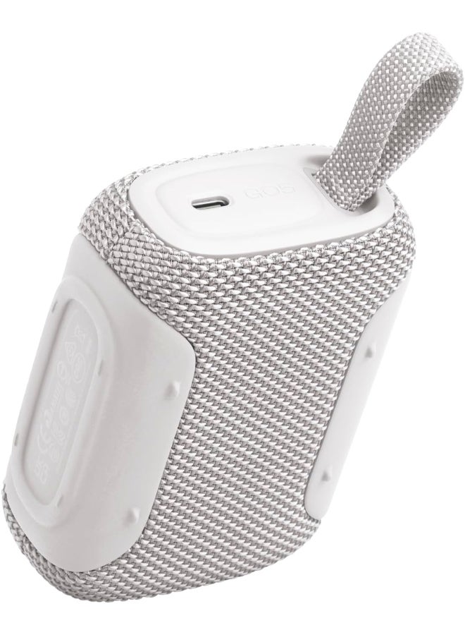 JBL Go 5 Portable Bluetooth Speaker with Ambient Edge Lighting, IP68 Waterproof & Dustproof, 10H Playtime, AirTouch Stereo Pairing, Auracast™, USB-C Lossless Audio – Compact & Drop-Proof, White - Image 3