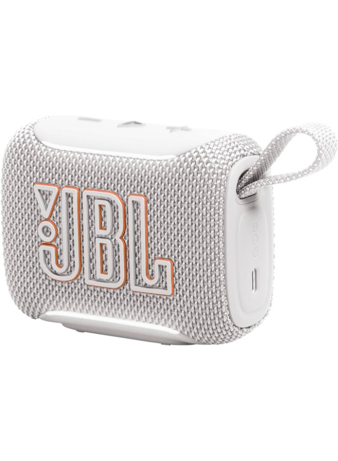 JBL Go 5 Portable Bluetooth Speaker with Ambient Edge Lighting, IP68 Waterproof & Dustproof, 10H Playtime, AirTouch Stereo Pairing, Auracast™, USB-C Lossless Audio – Compact & Drop-Proof, White - Image 2