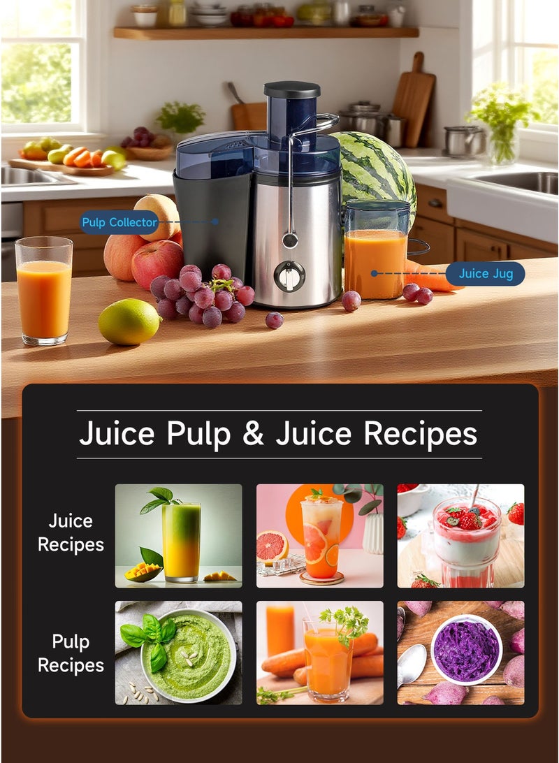 الواحة الذهبية  العصارة الكهربائية فائقة الجودة بقوة 1000 واط! 3 سرعات لتحضير عصير الفواكه والخضروات، مع كوب سعة 500 مل، وسهلة التنظيف - Image 4