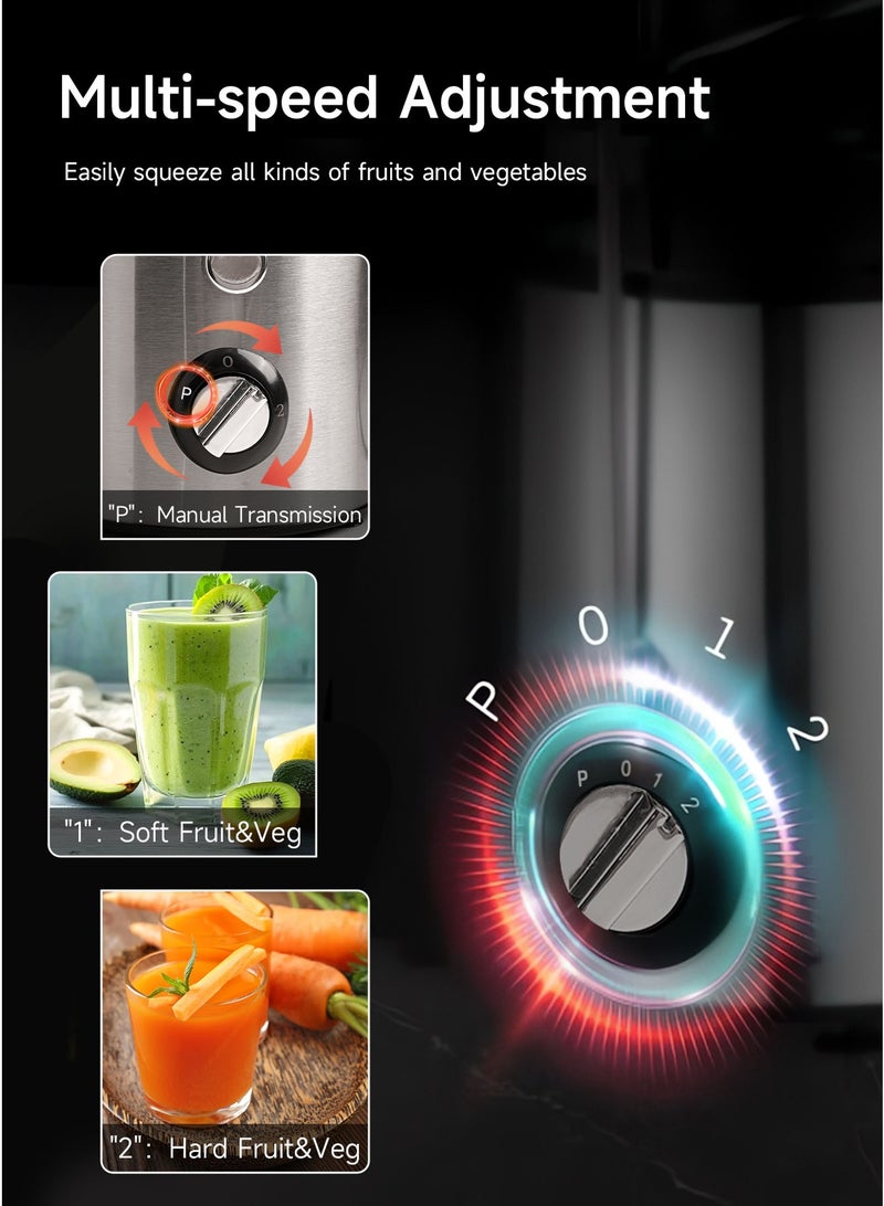 الواحة الذهبية  العصارة الكهربائية فائقة الجودة بقوة 1000 واط! 3 سرعات لتحضير عصير الفواكه والخضروات، مع كوب سعة 500 مل، وسهلة التنظيف - Image 2