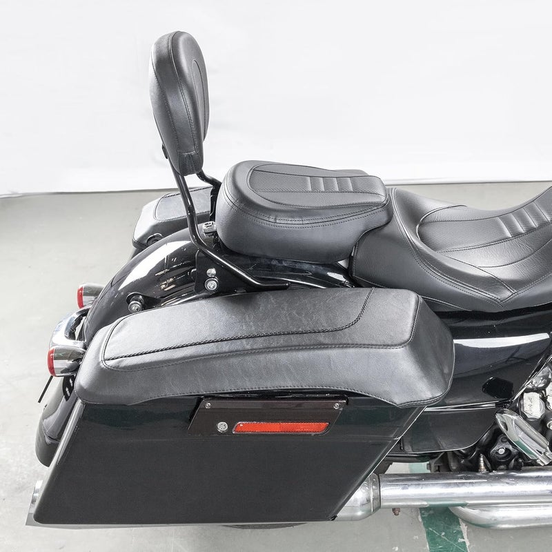 Mofun PU Leather Saddlebag Speaker Lid Bra Protective Cover for Harley Touring 1993-2013 - Image 4