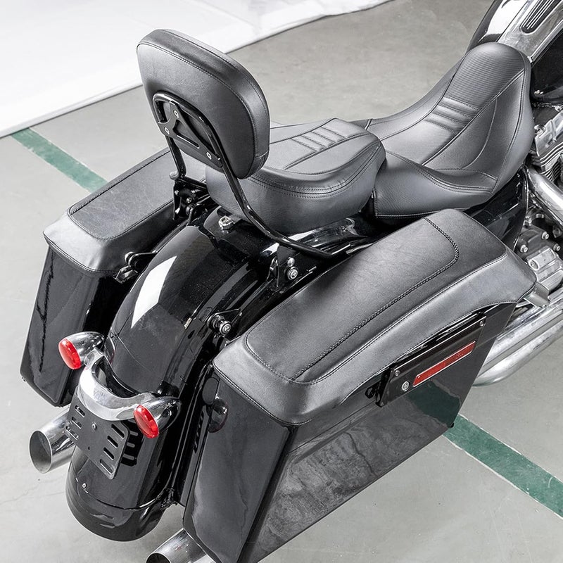 Mofun PU Leather Saddlebag Speaker Lid Bra Protective Cover for Harley Touring 1993-2013 - Image 2