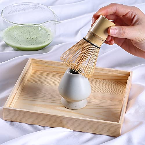 ZENRC Bamboo Matcha whisk Kit, Matcha Tea Set, Bamboo Matcha Whisk and bowl (Chawan) Scoop (Chashaku), Chasen Holder, Tea Strainer (Sifter), Tea Towel in Wooden Case - Ideal Travel Matcha Ceremony Kit… - Image 5