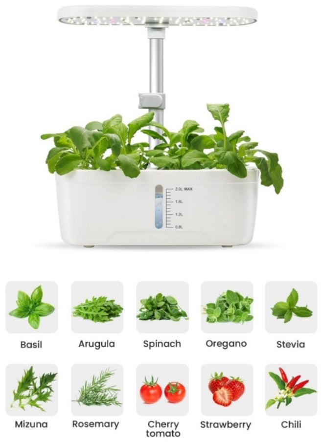 Hydroponics Growing System, 6 Pods Indoor Gardening System with LED Grow Light, Height Adjustable Indoor Gardening System with Pump System for Herbs and Plants, White - pzsku/Z3470007E9017736BD1DCZ/45/_/1710485749/1c1fe057-cd21-4d20-af08-8cfe68e8636b