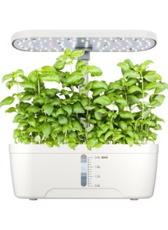 GGEROU Hydroponics Growing System, 6 Pods Indoor Gardening System with LED Grow Light, Height Adjustable Indoor Gardening System with Pump System for Herbs and Plants, White  - Image 1