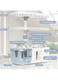 GGEROU Hydroponics Growing System, 6 Pods Indoor Gardening System with LED Grow Light, Height Adjustable Indoor Gardening System with Pump System for Herbs and Plants, White  - Image 5