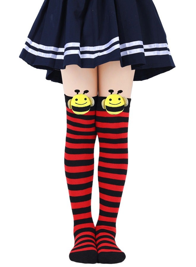Girls 3 Piece Ladybird Costume with Wings, Headband, Socks Cosplay Costume - Image 3