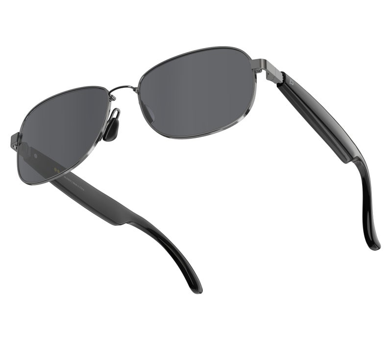 porodo Silenza Sunglasses with Polarized Lenses / Smart Touch Control / Voice Assistant / Metal-Hybid Frame / Open-Ear Audio / Auto Sleep Mode - Black - Image 1