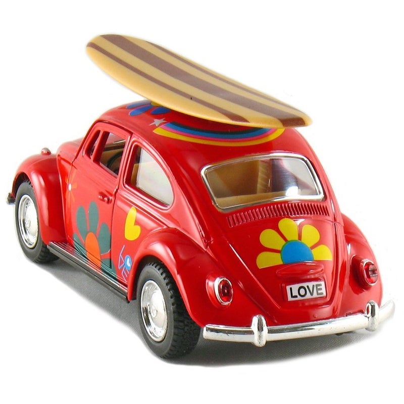 KiNSMART - 1967 Volkswagen Classic Beetle 5 Inch 1:32 Scale Die Cast Metal Model Toy (SetOf4 -Surfboards) - Image 4