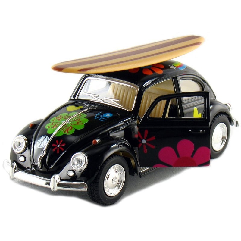 KiNSMART - 1967 Volkswagen Classic Beetle 5 Inch 1:32 Scale Die Cast Metal Model Toy (SetOf4 -Surfboards) - Image 2