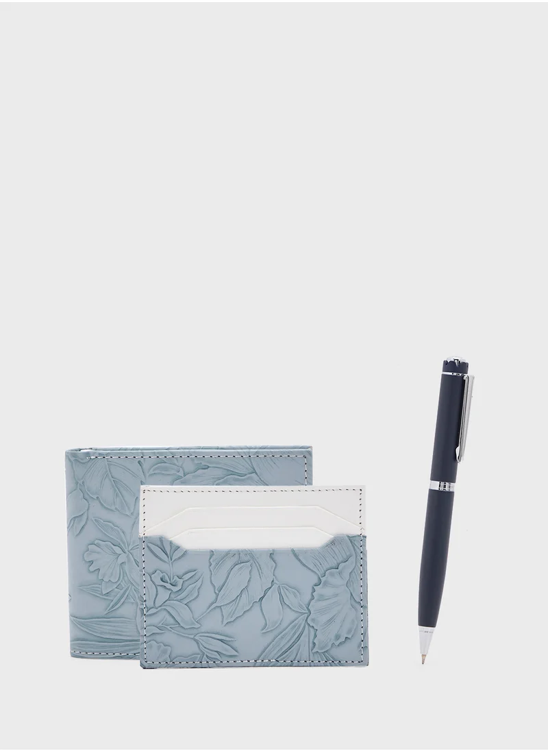 Robert Wood Wallet, Card Holder And Pen Gift Set