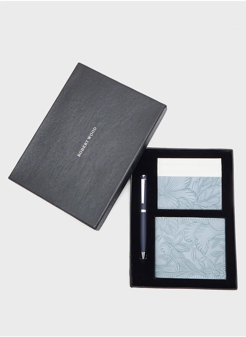 Robert Wood Wallet, Card Holder And Pen Gift Set