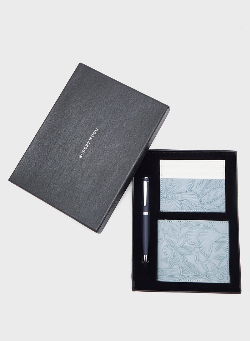 Robert Wood Wallet, Card Holder And Pen Gift Set  - Image 1
