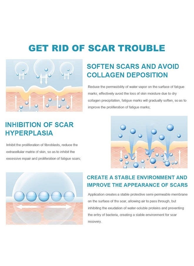 LANEMAY Scar Cream, Medical Grade Silicone Scar Cream Advanced Scar Removal Gel For Surgical Scars Stretch Marks Acne Injury Burns Keloids Hypertrophic Old And New Scars 20G  - Image 2