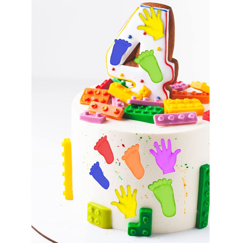 Whaline Silicone 3D Baby Feet Hands Mold Pink Chocolate Fondant Mould Baby Shower Candy Cake Topper Decoration DIY Baking Pudding Sugar Mould for Birthday Party Decoration  2pcs - Image 4