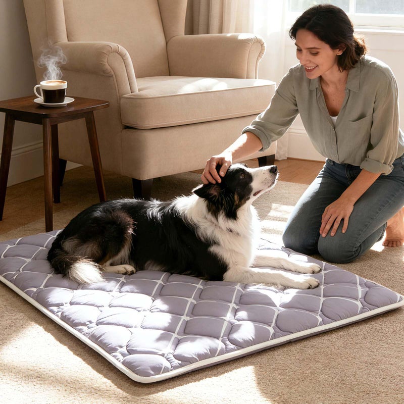 Bubble bear Dog Crate Pad - Ultra Soft, Washable Crate Mat, Anti-Slip Kennel Pad for Small/Medium/Large Dogs, Dark-Hued to Hide Stains (36"x23") - Image 2