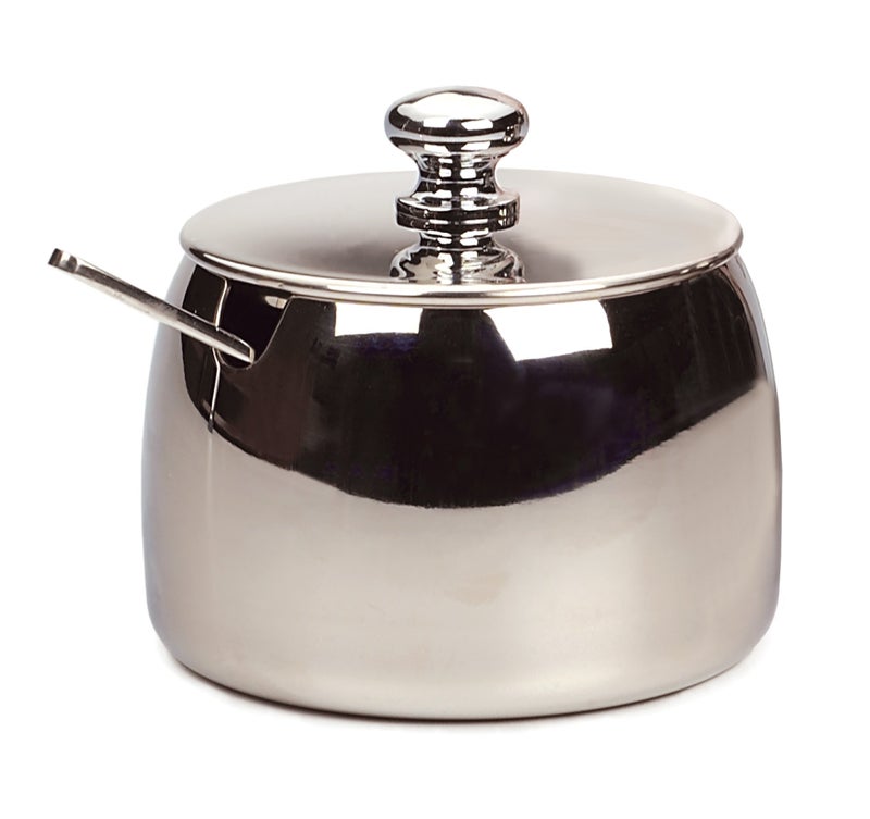 RSVP International RSVP International Stainless Steel Sugar Bowl Container with Lid and 45 Spoon 8 oz Capacity 