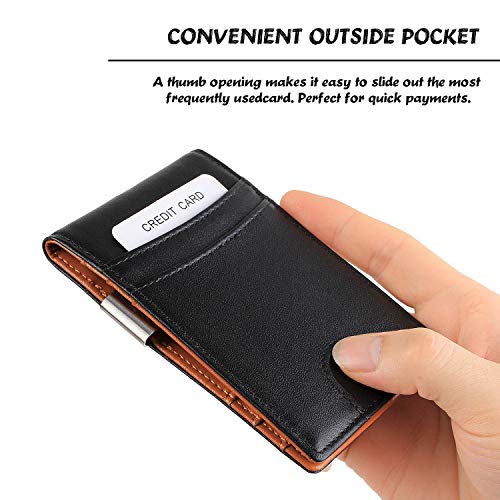 Kullder Personalized Engraved Mens Wallet Slim Bifold Card Holder with Clip Husband Gifts for Birthday Anniversary Christmas RFID Protection - Image 3
