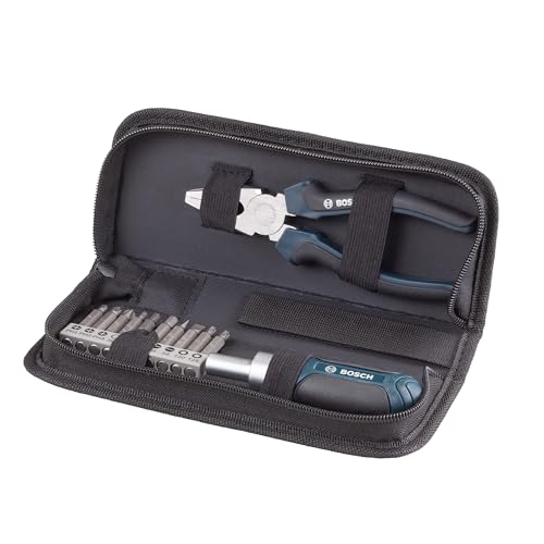 Bosch 12 Pcs Basic Handtool Kit, With Ratcheting Screwdriver - Image 1