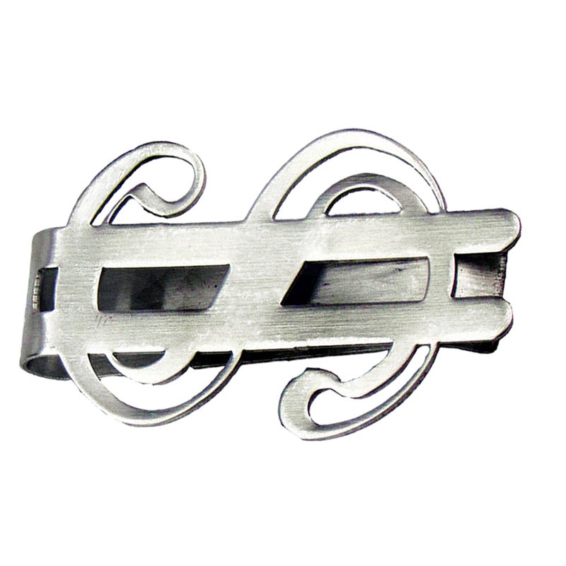 1pcs Stainless Steel Money Wallet Clips Dollar Sign Shape Banknote Clips Metal Money Folder Credit Card Holder - Image 2